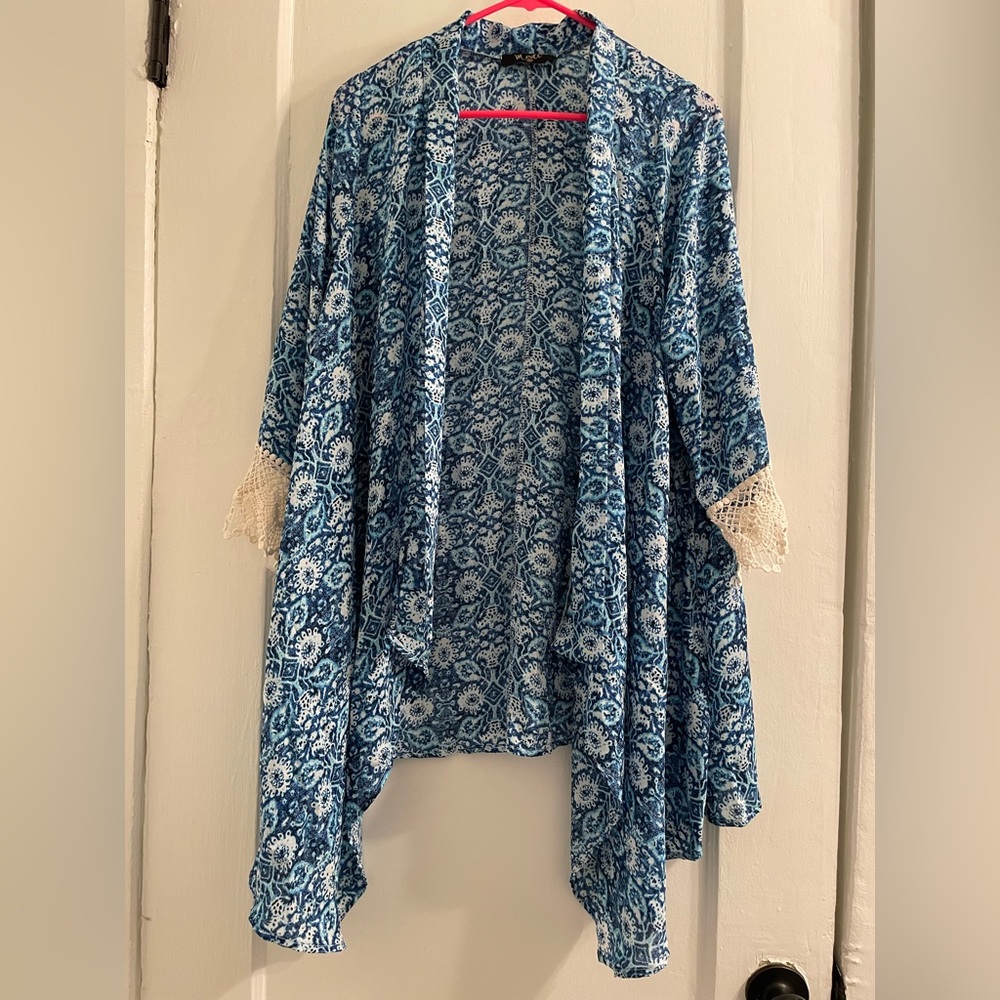 Blue Printed Swim Coverup